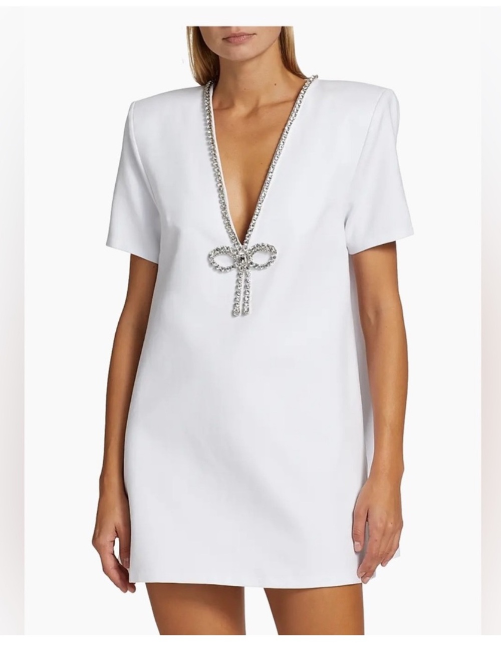 AREA Crystal Embellished Bow Mini Dress - Picture 3 of 7